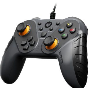 EvoFox Elite Ops Wired Gaming Controller for PC, Android TV and PS3 with 2.4m Long Cable | Dual Vibration Rumble Motors | Zero Lag Connectivity with Plug and Play functionality |2.4m Long Cable, X-Input & D-Input | Black