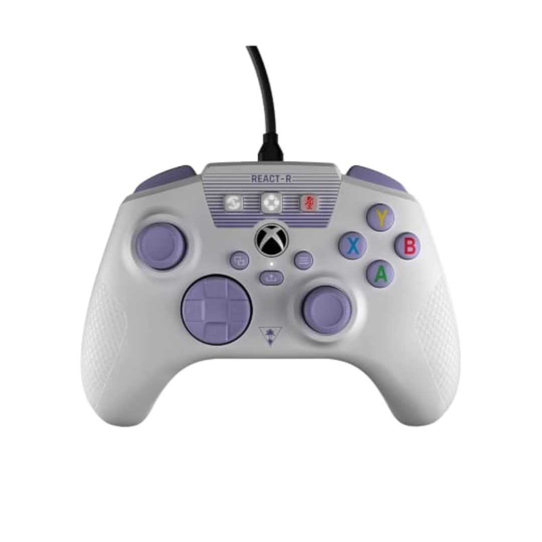 Turtle Beach REACT-R Controller Wired Game Controller - Licensed for Xbox Series X & Xbox Series S, Xbox One & Windows - Audio Controls, Mappable Buttons, Textured Grips - White/Purple
