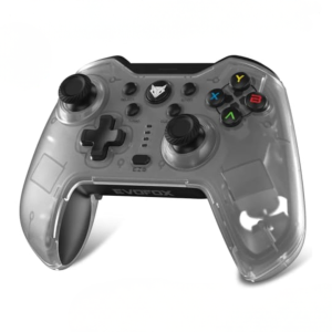 EvoFox Elite X Wireless Gamepad for PC with Dual Vibration Motors, 2 Macro Back Buttons, Low Latency Plug and Play, Free USB Extender, Translucent Shell (White)